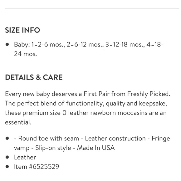 UNISEX Freshly Picked First Pair Fringe Moccasins Crib Shoe - Picture 8 of 8